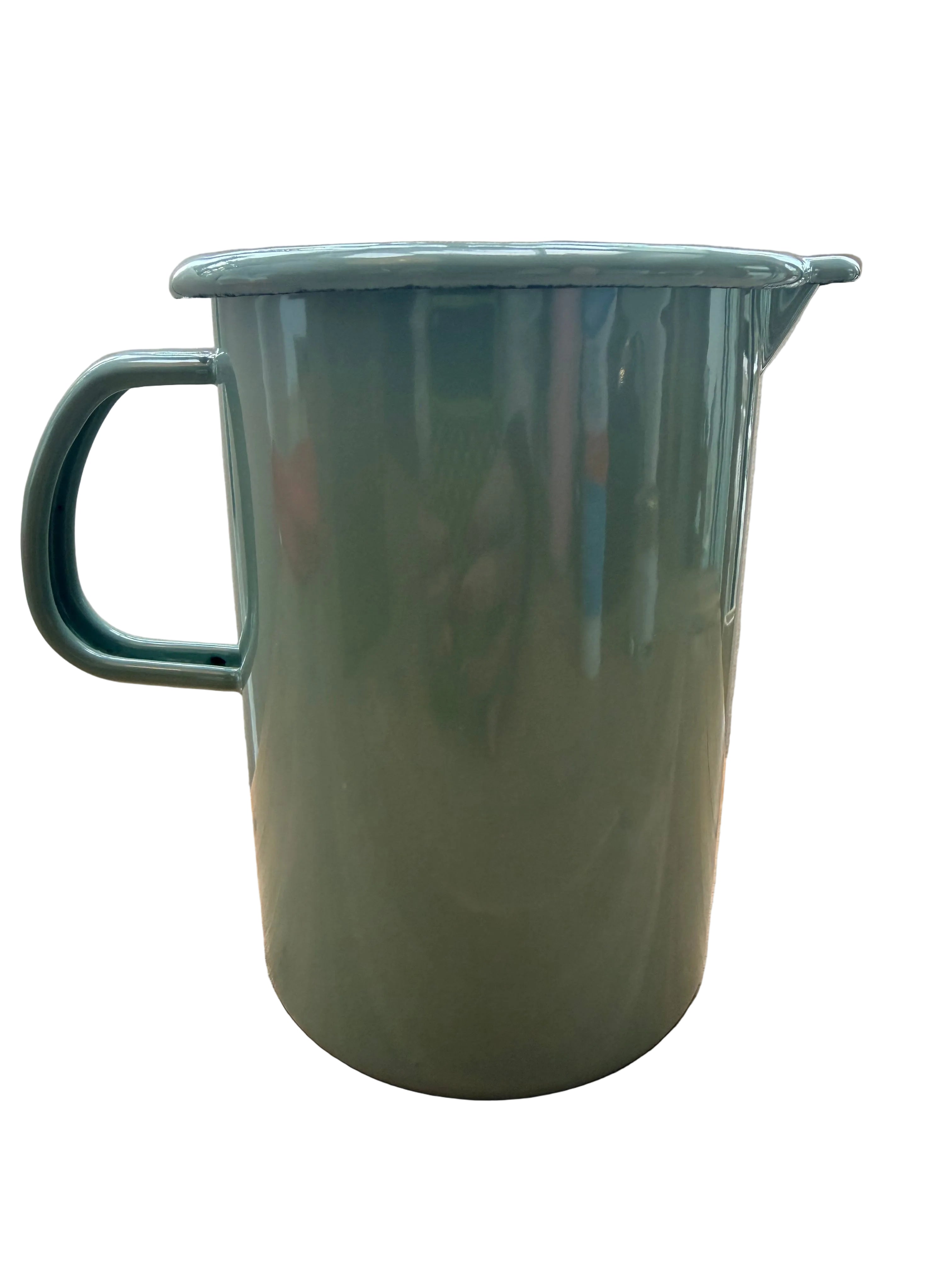 Tarragon Green Enamel Measuring Jug