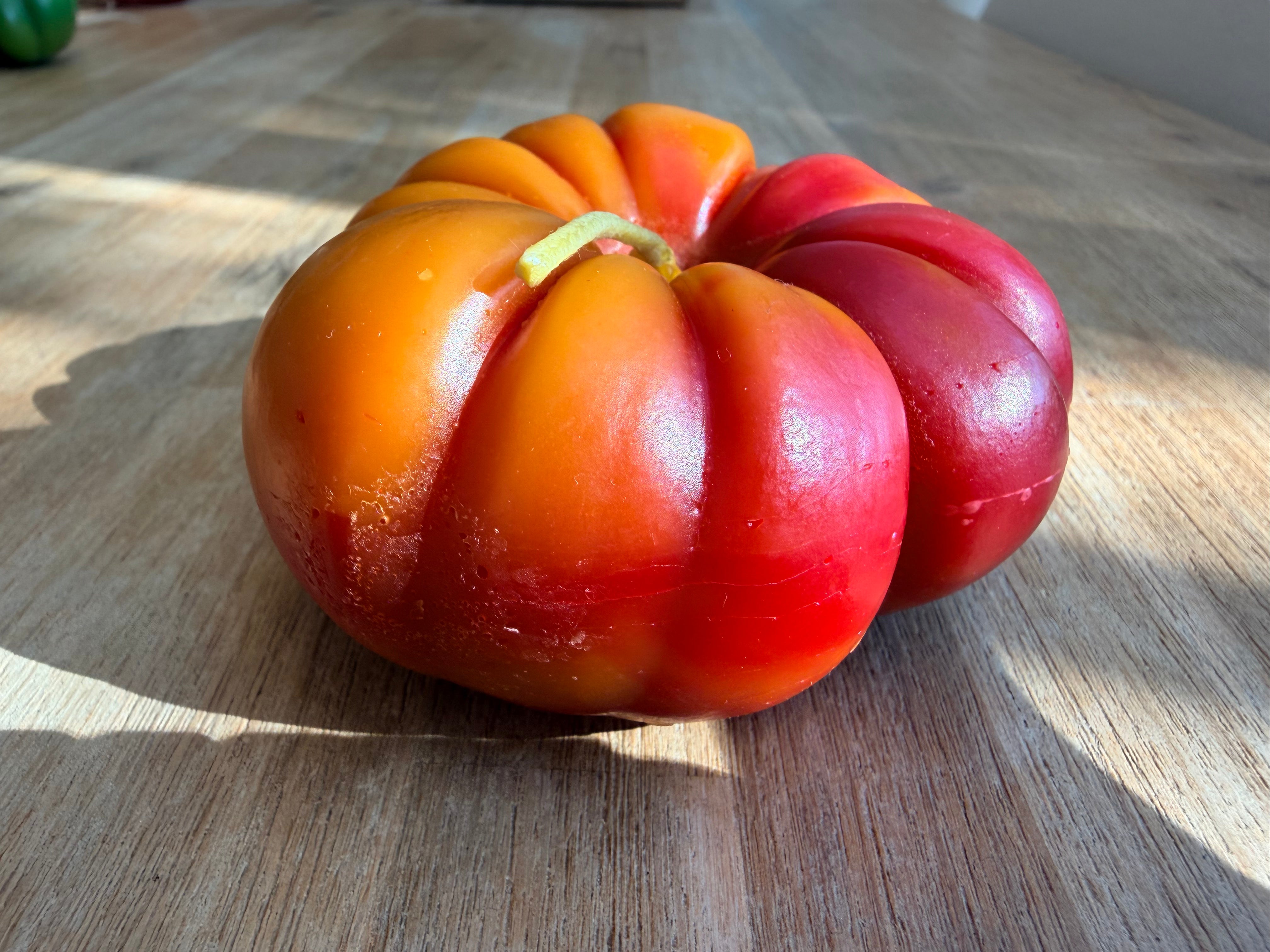 Large Orange Heirloom Tomato Beeswax Candle