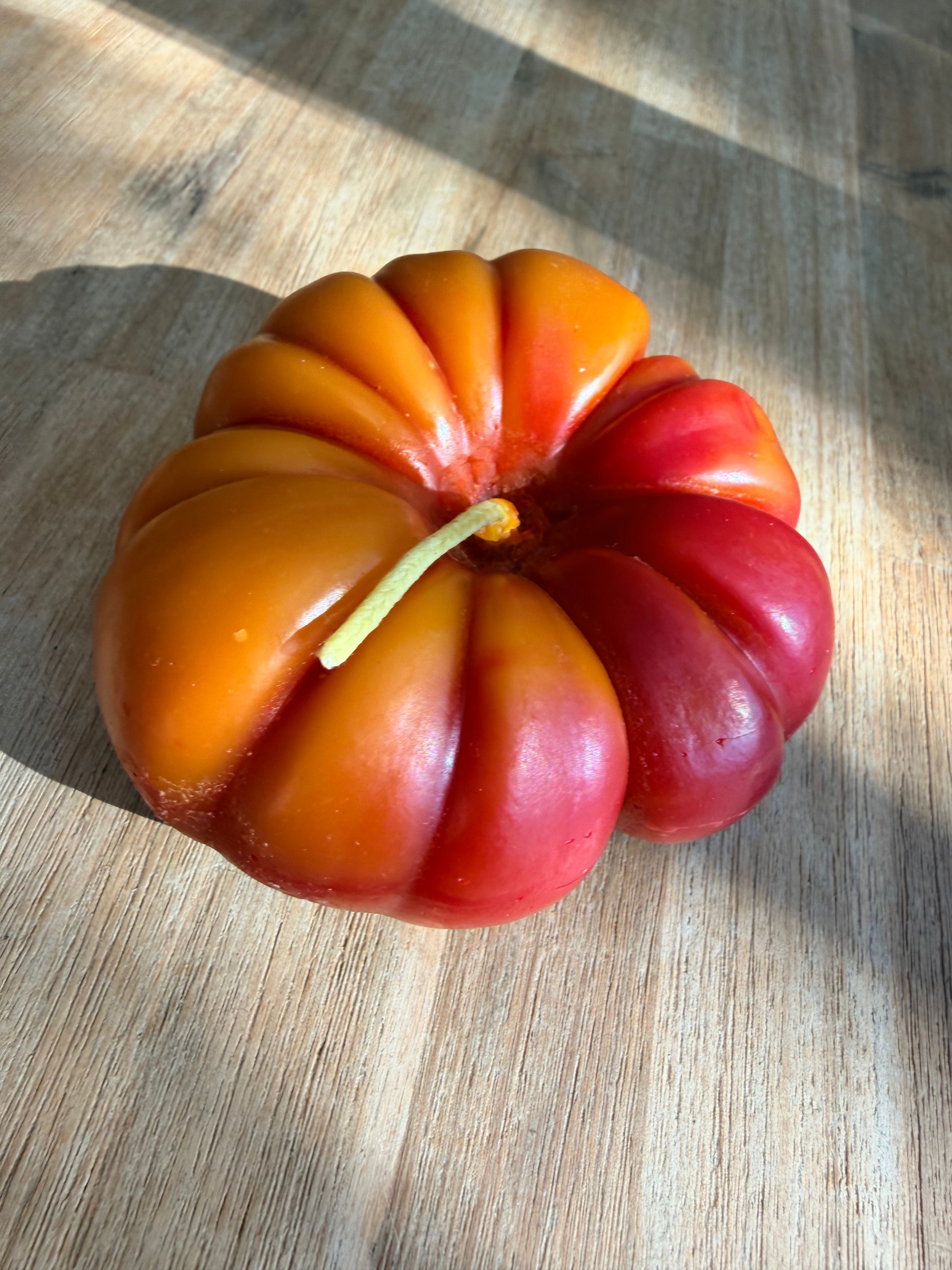 Large Orange Heirloom Tomato Beeswax Candle