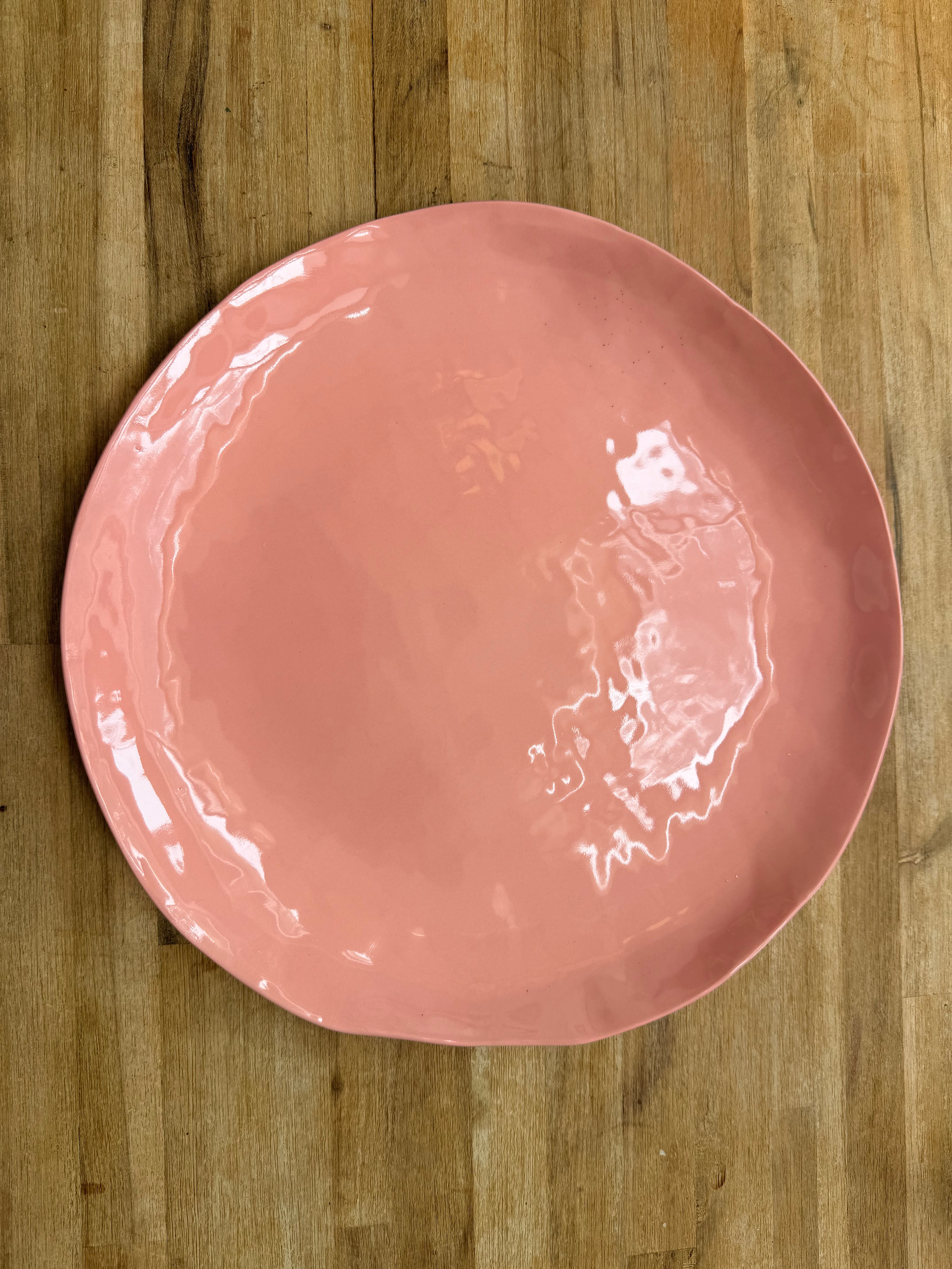 Coral Glazed Ceramic Platter