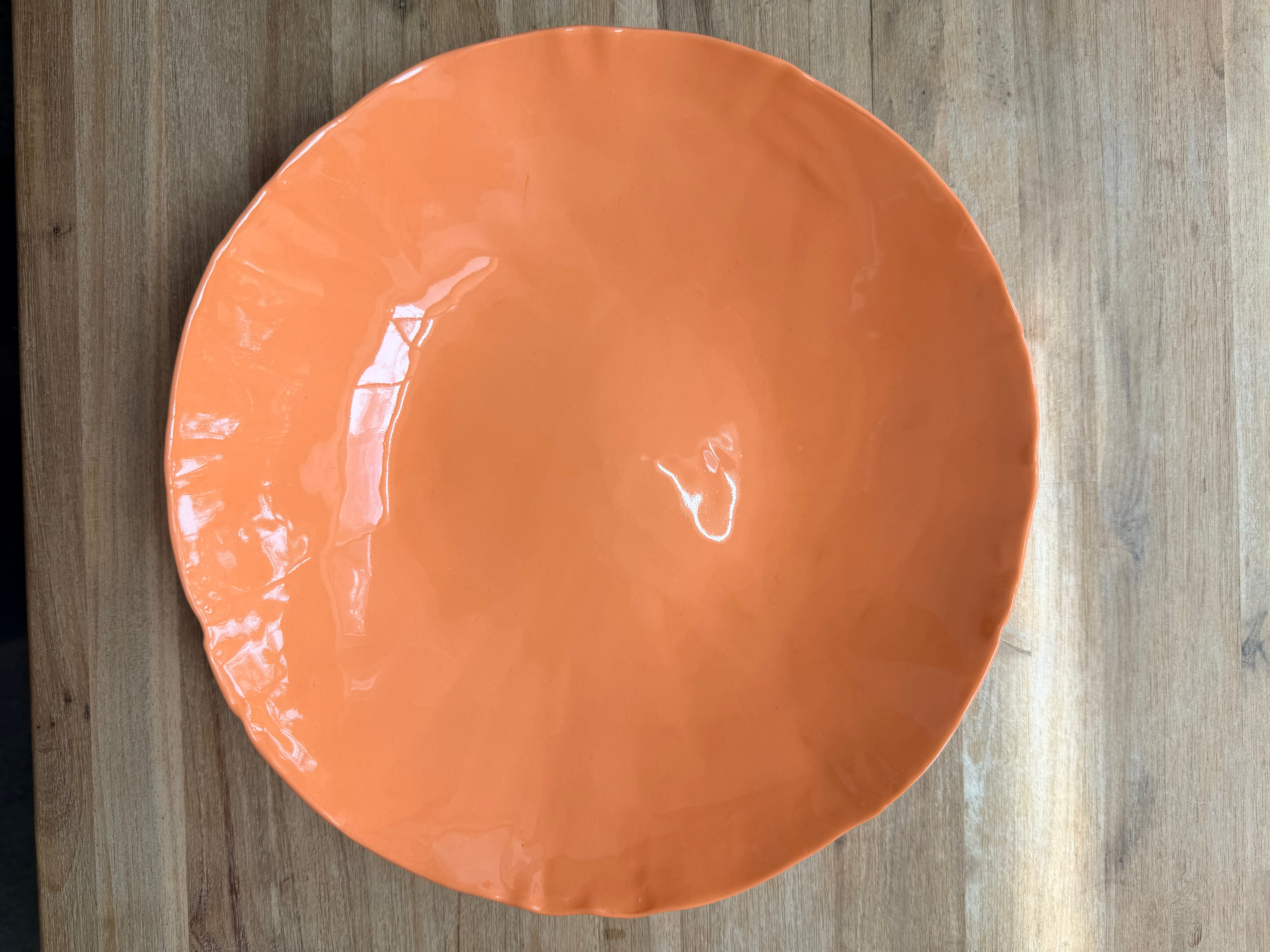 Cantaloupe glazed ceramic bowl