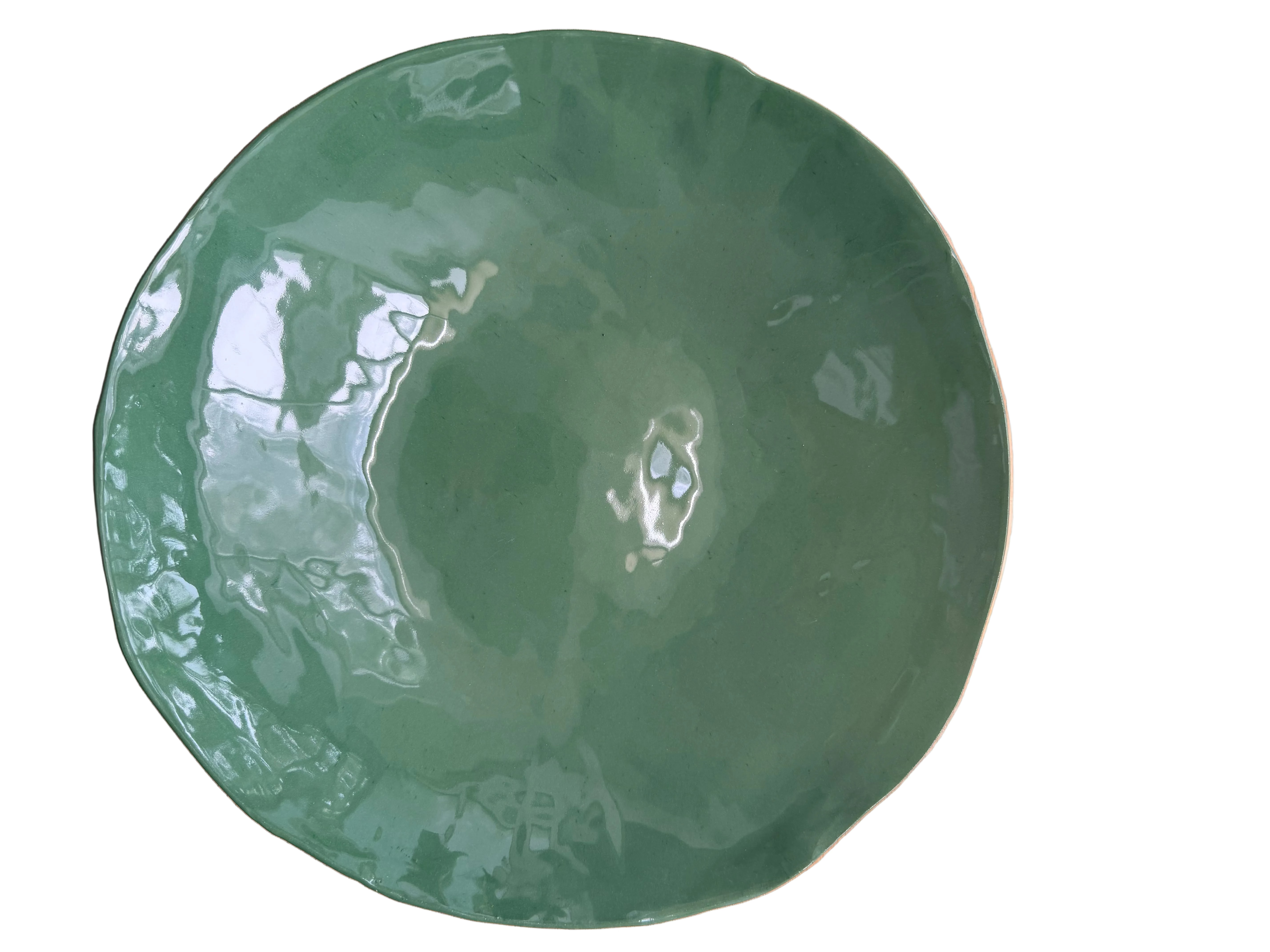 Olive glazed ceramic bowl