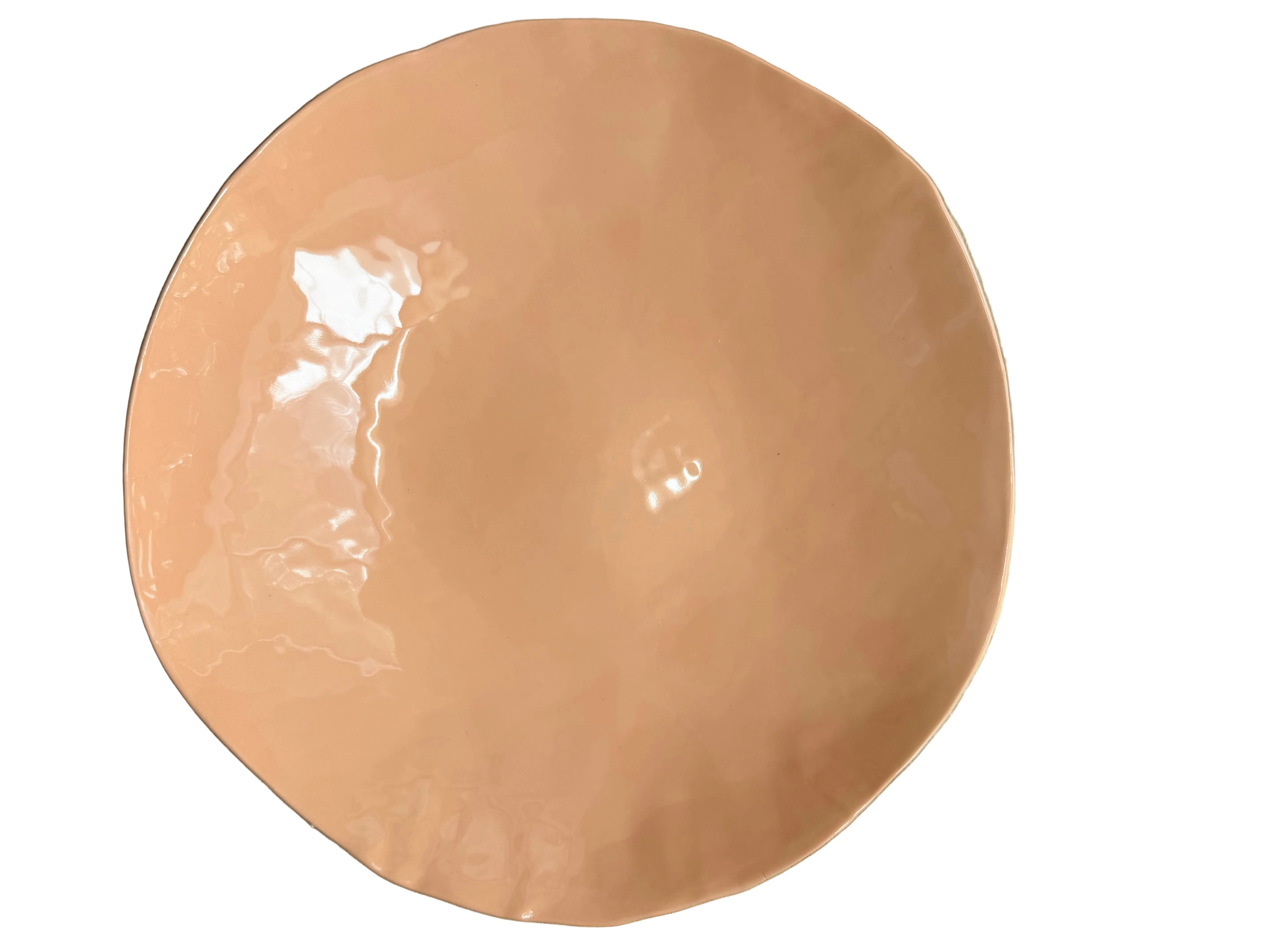 Coral glazed ceramic bowl