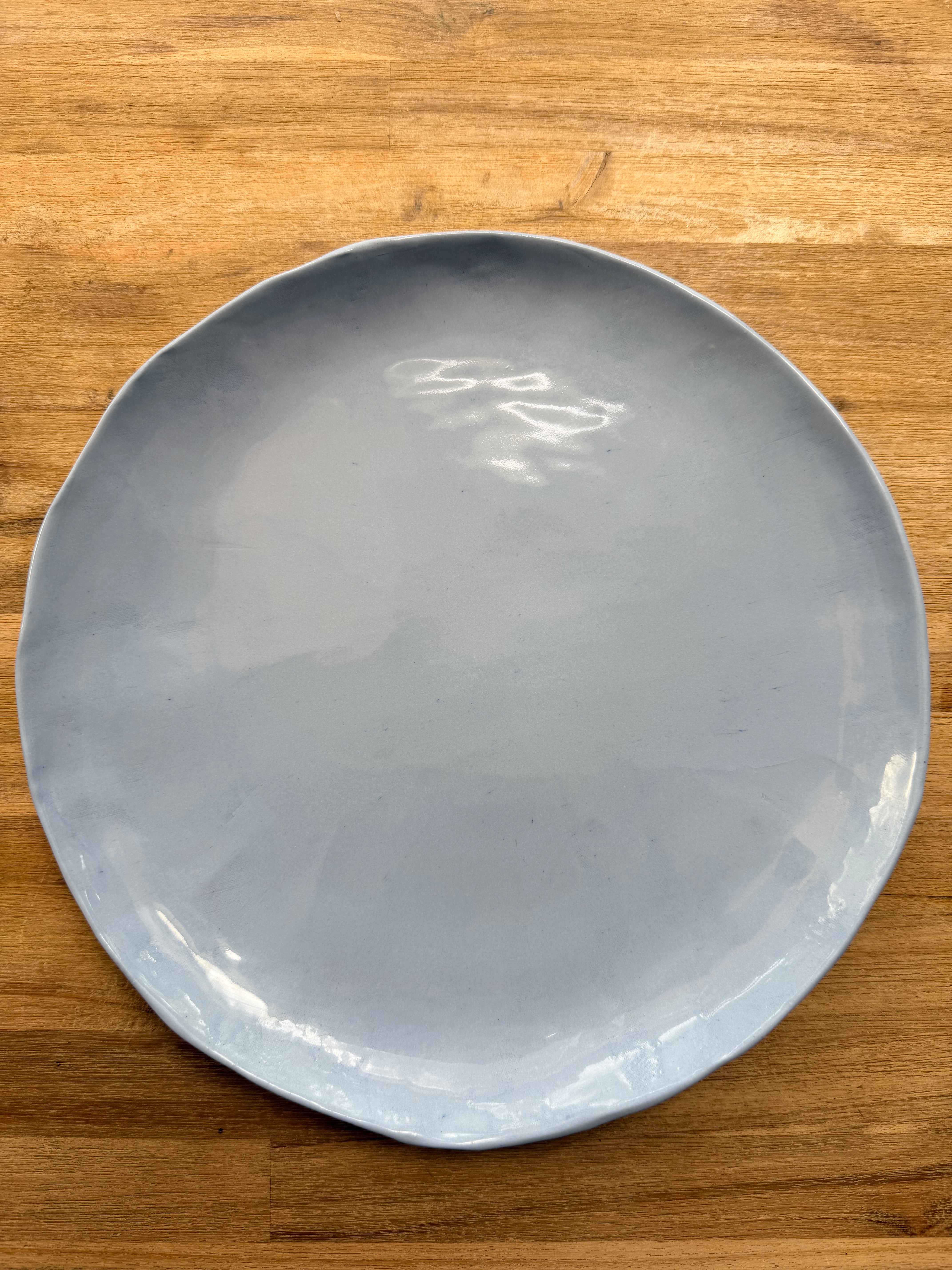 Cornflower Blue Glazed Ceramic Plate