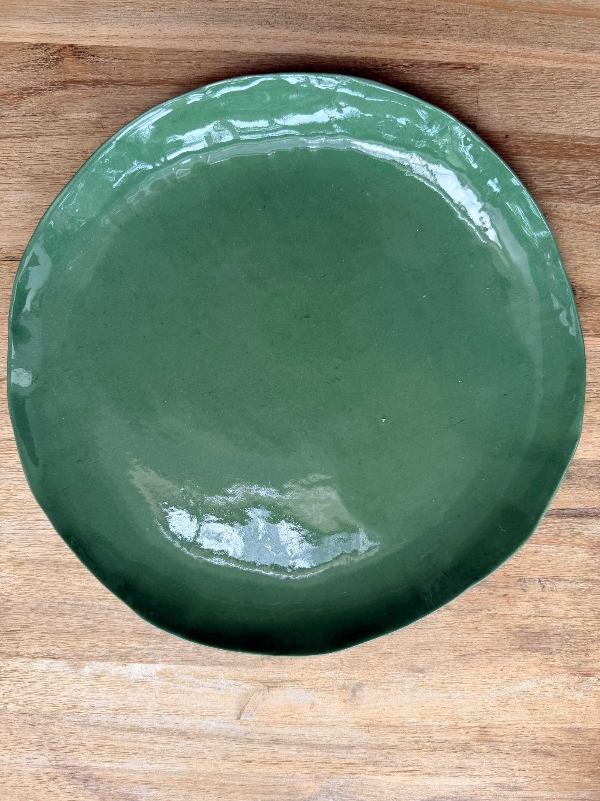 Olive Glazed Ceramic Plate