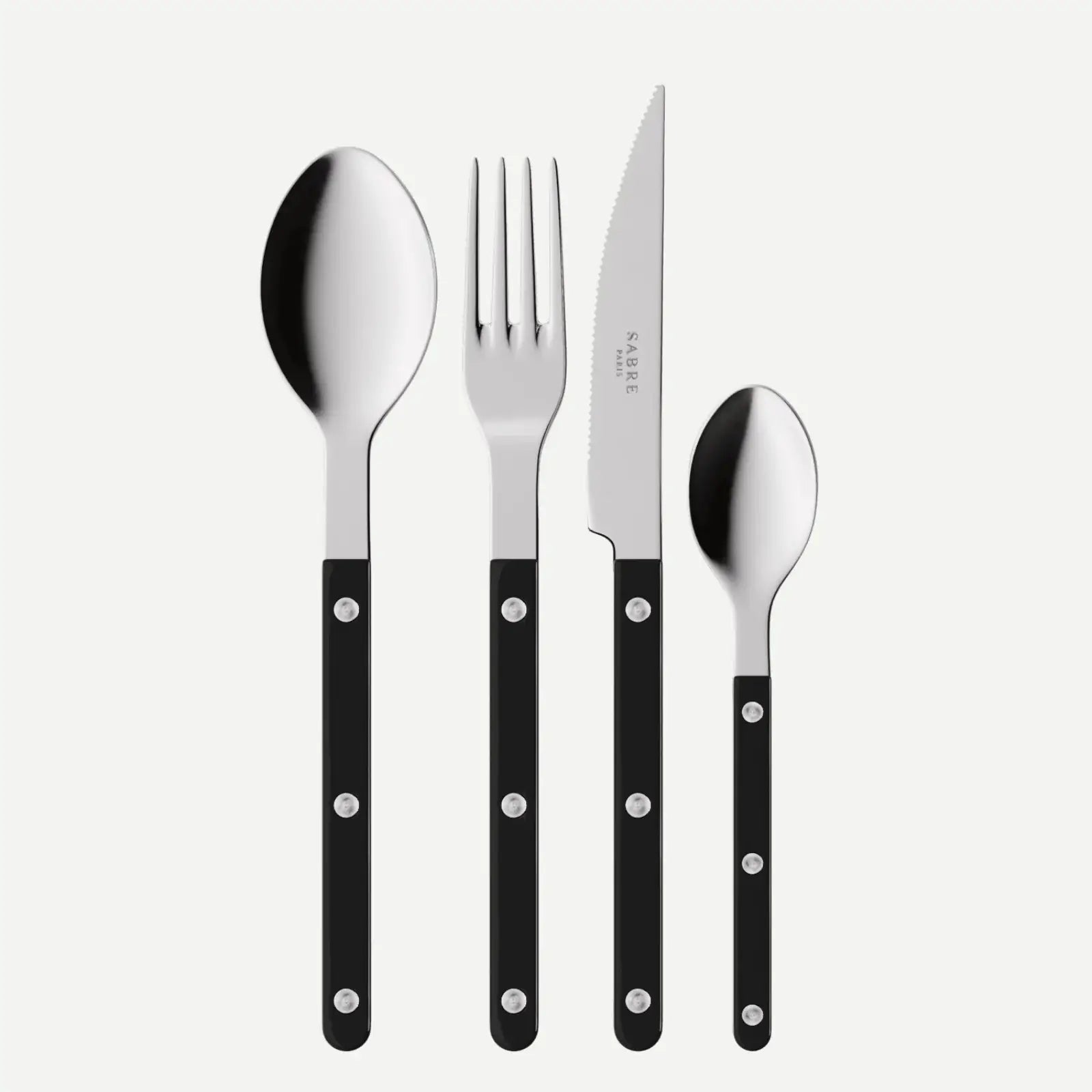 Sabre Four Piece Classic Cutlery Set in Black