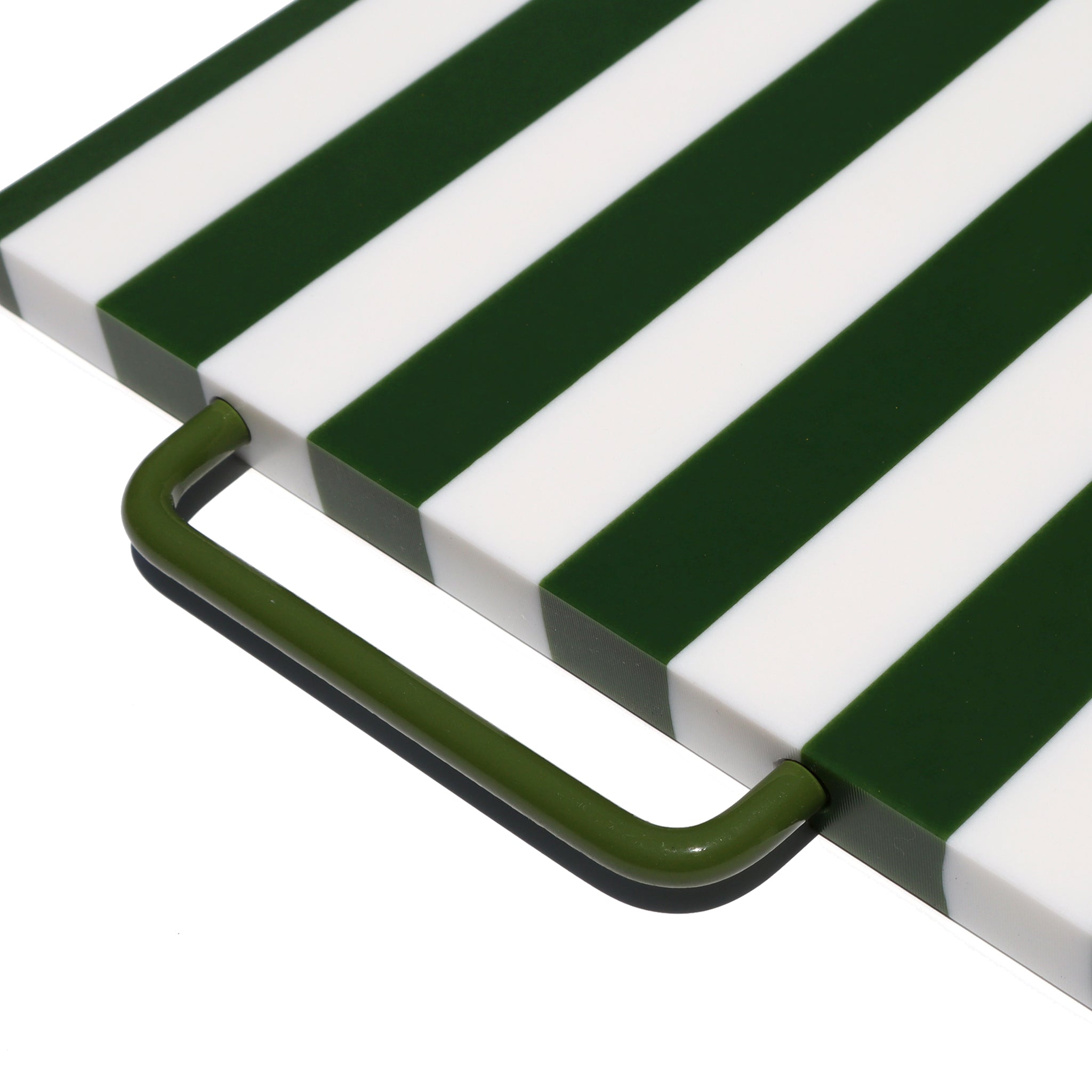 Olive Green Striped Chopping Board Duo