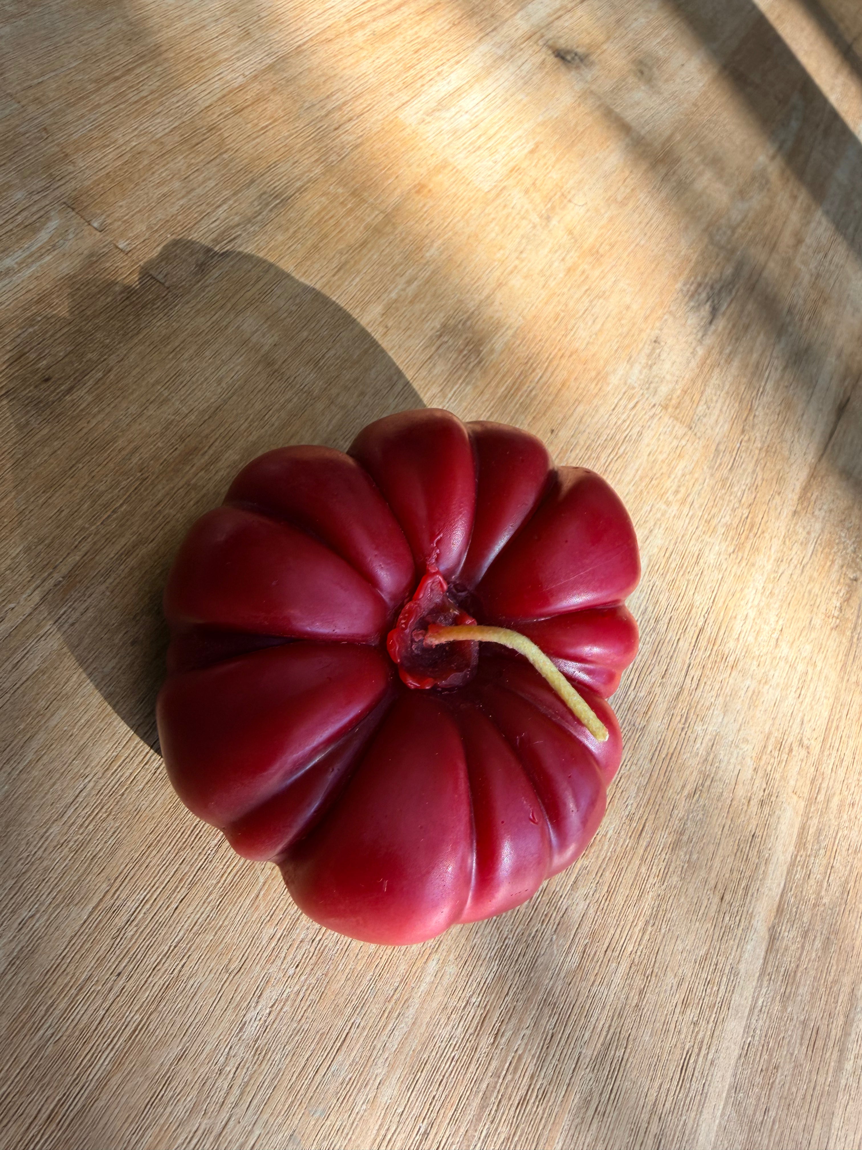 Large Red Heirloom Tomato Beeswax Candle