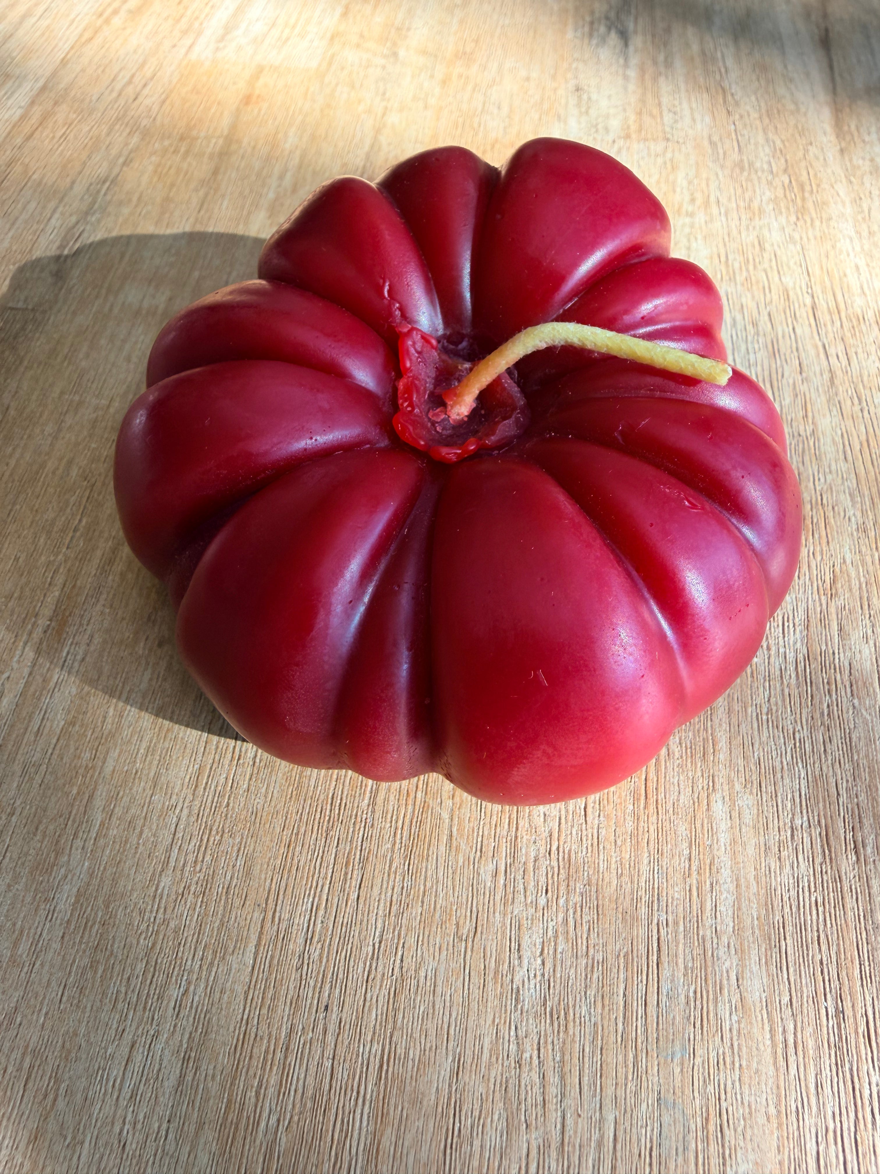 Large Red Heirloom Tomato Beeswax Candle