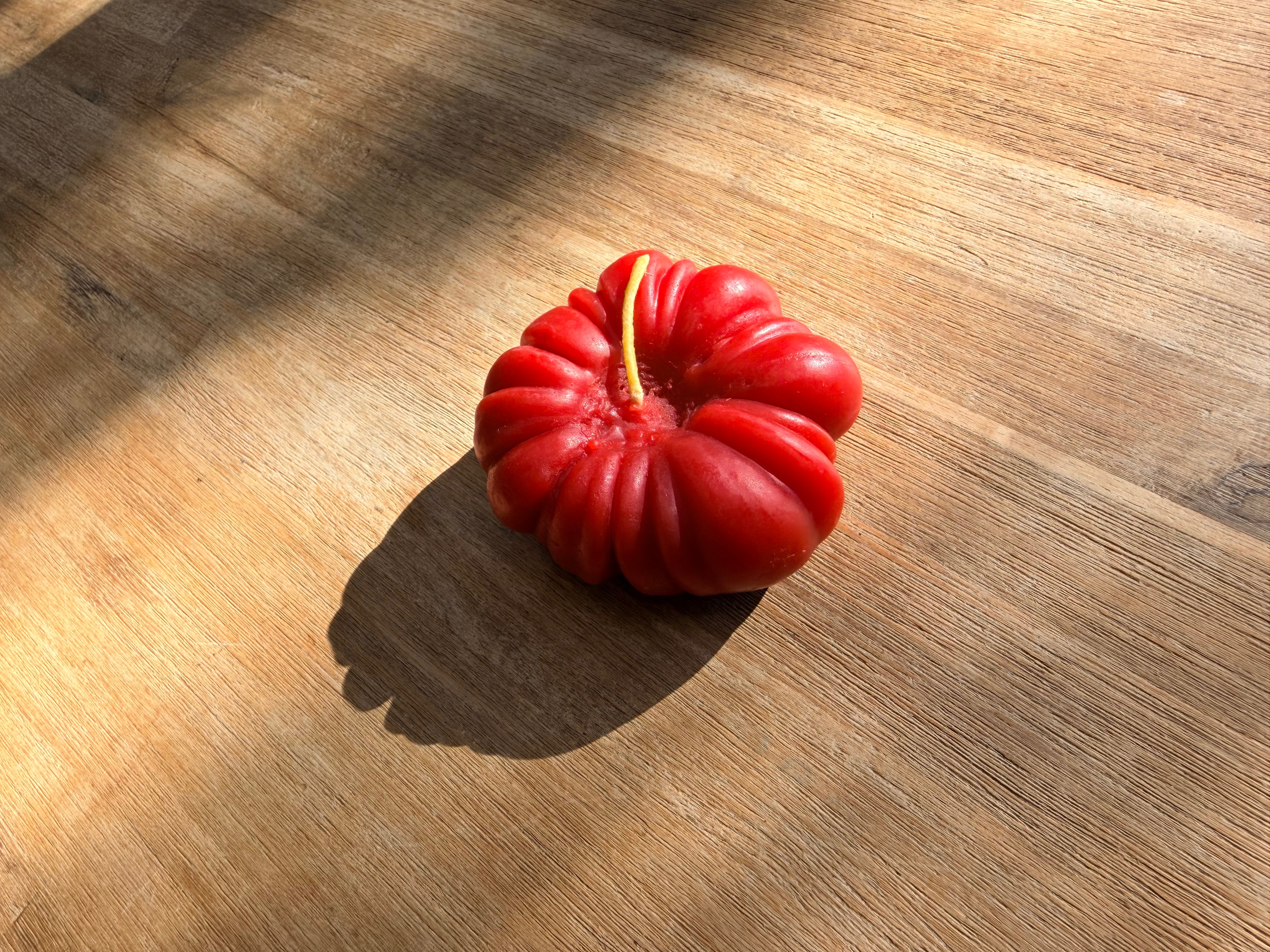 Small Red Heirloom Tomato Beeswax Candle
