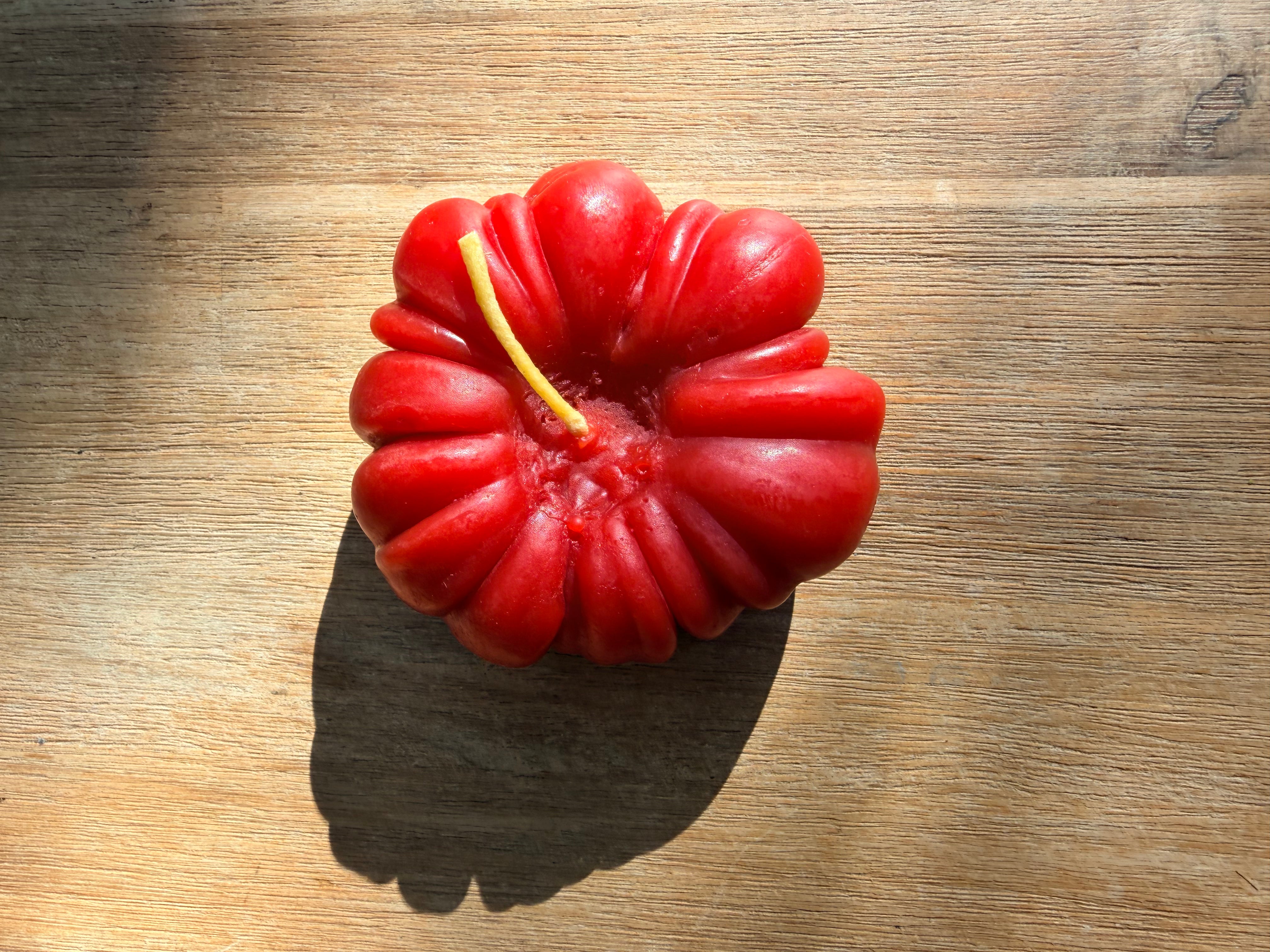 Small Red Heirloom Tomato Beeswax Candle