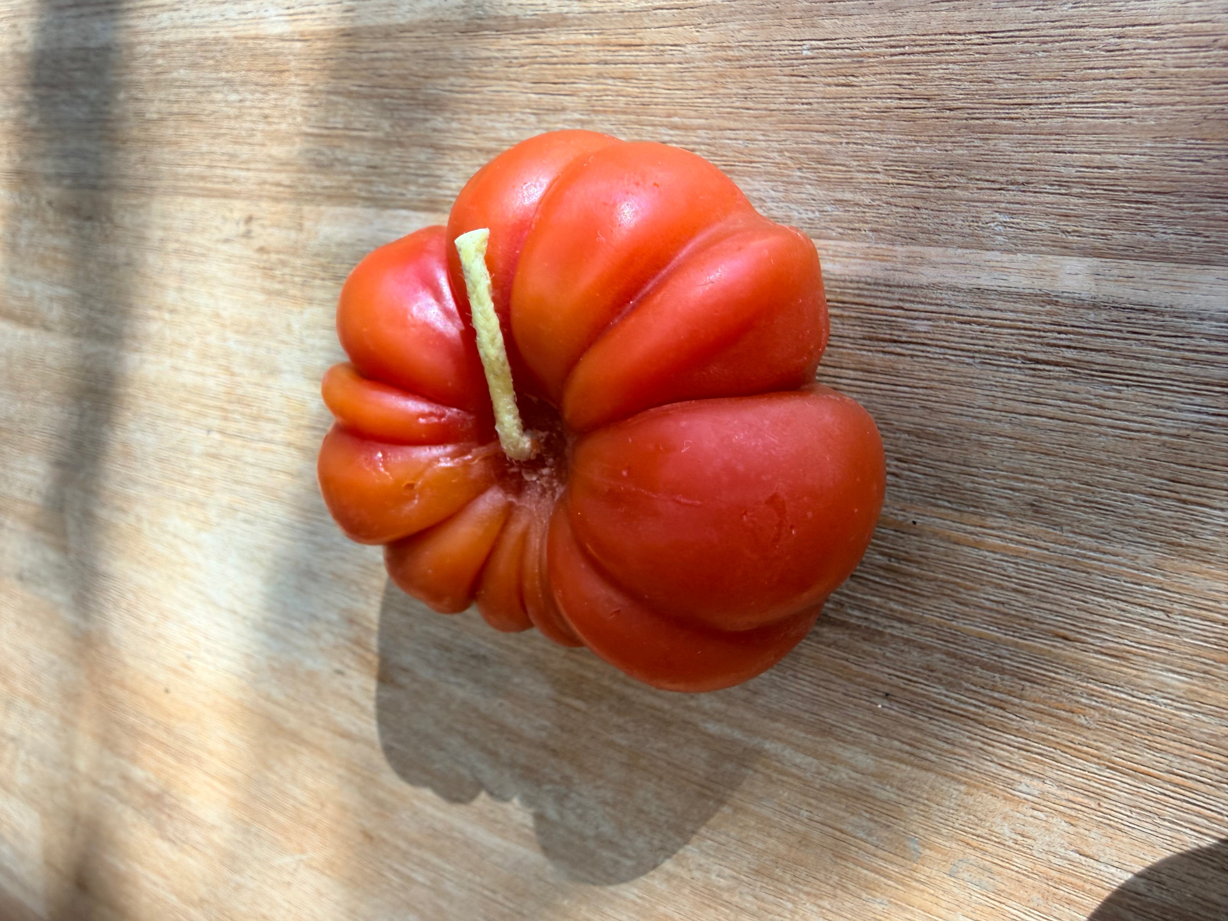 Small Orange Heirloom Tomato Beeswax Candle