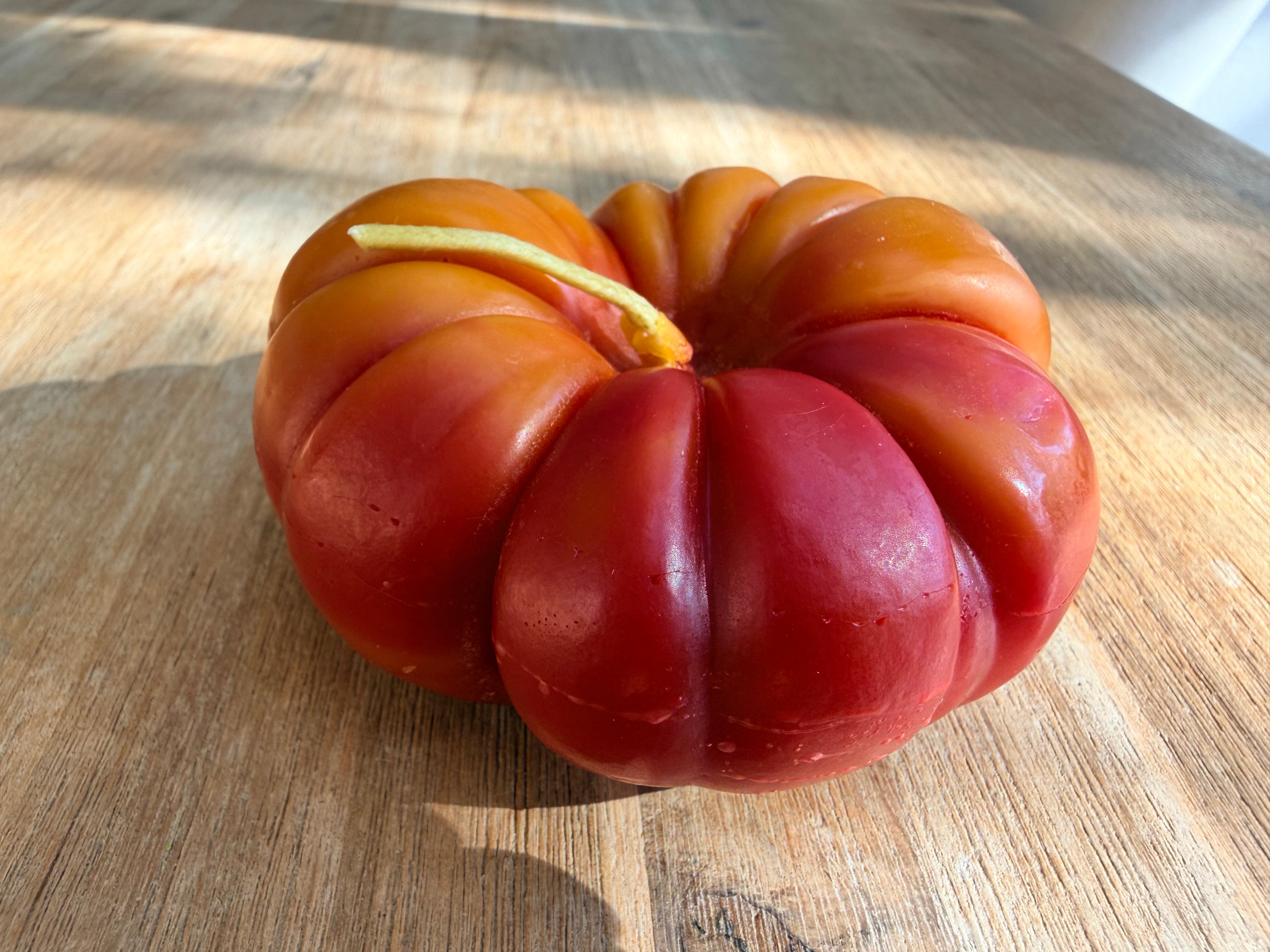 Large Orange Heirloom Tomato Beeswax Candle