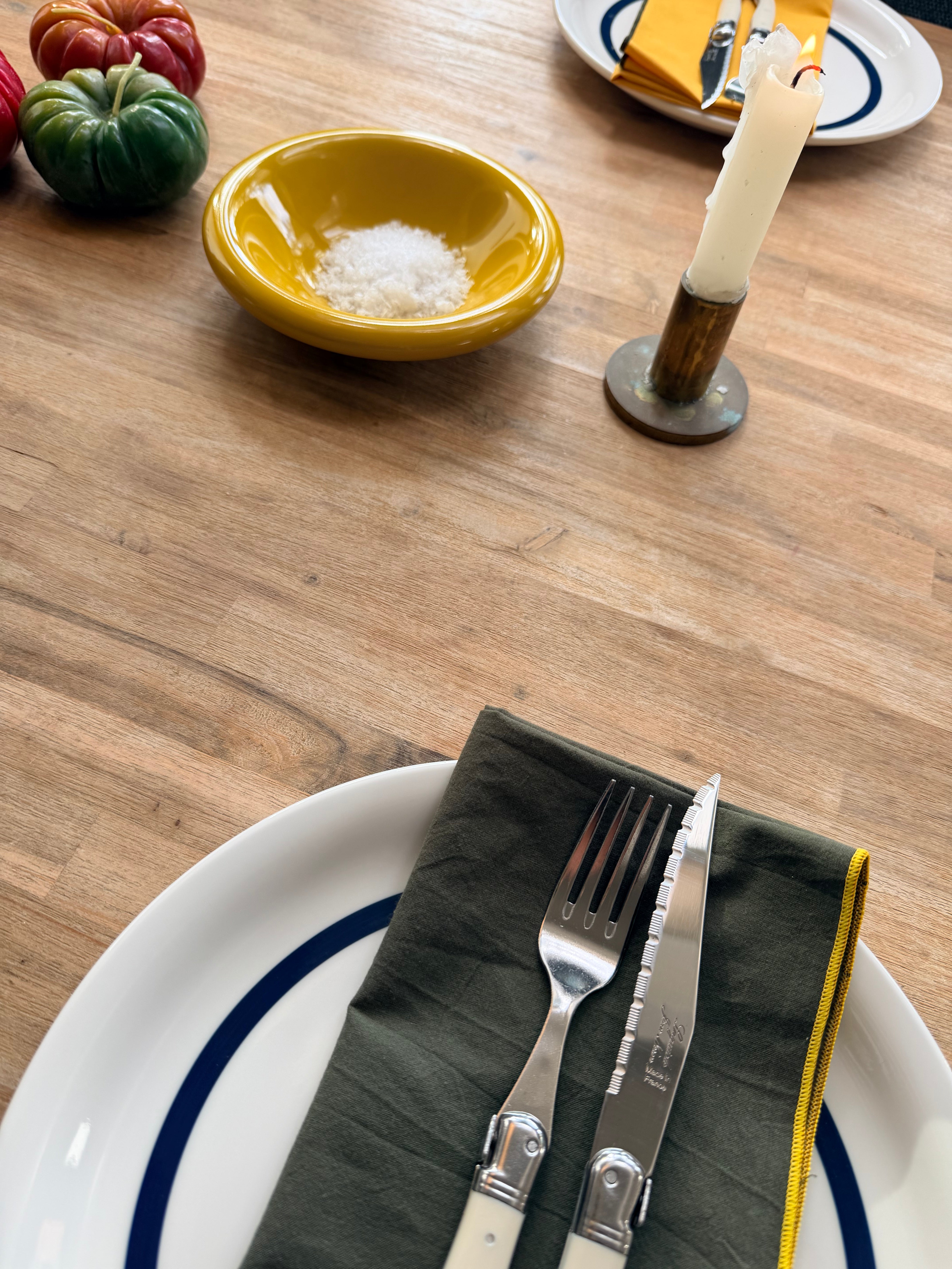 Hoi An Forest Green & Mustard Yellow Napkins