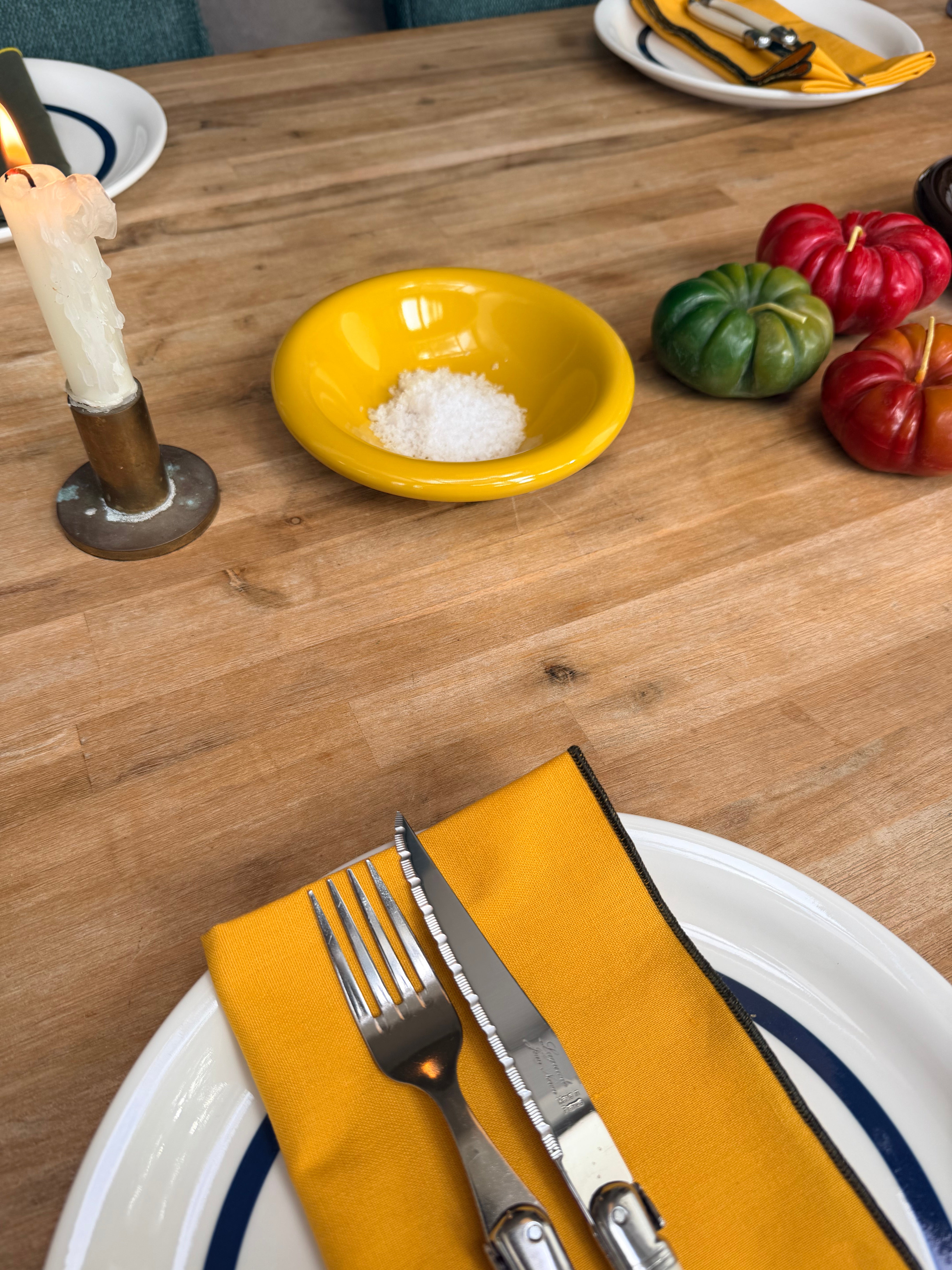 Hoi An Mustard Yellow & Forest Green Napkins