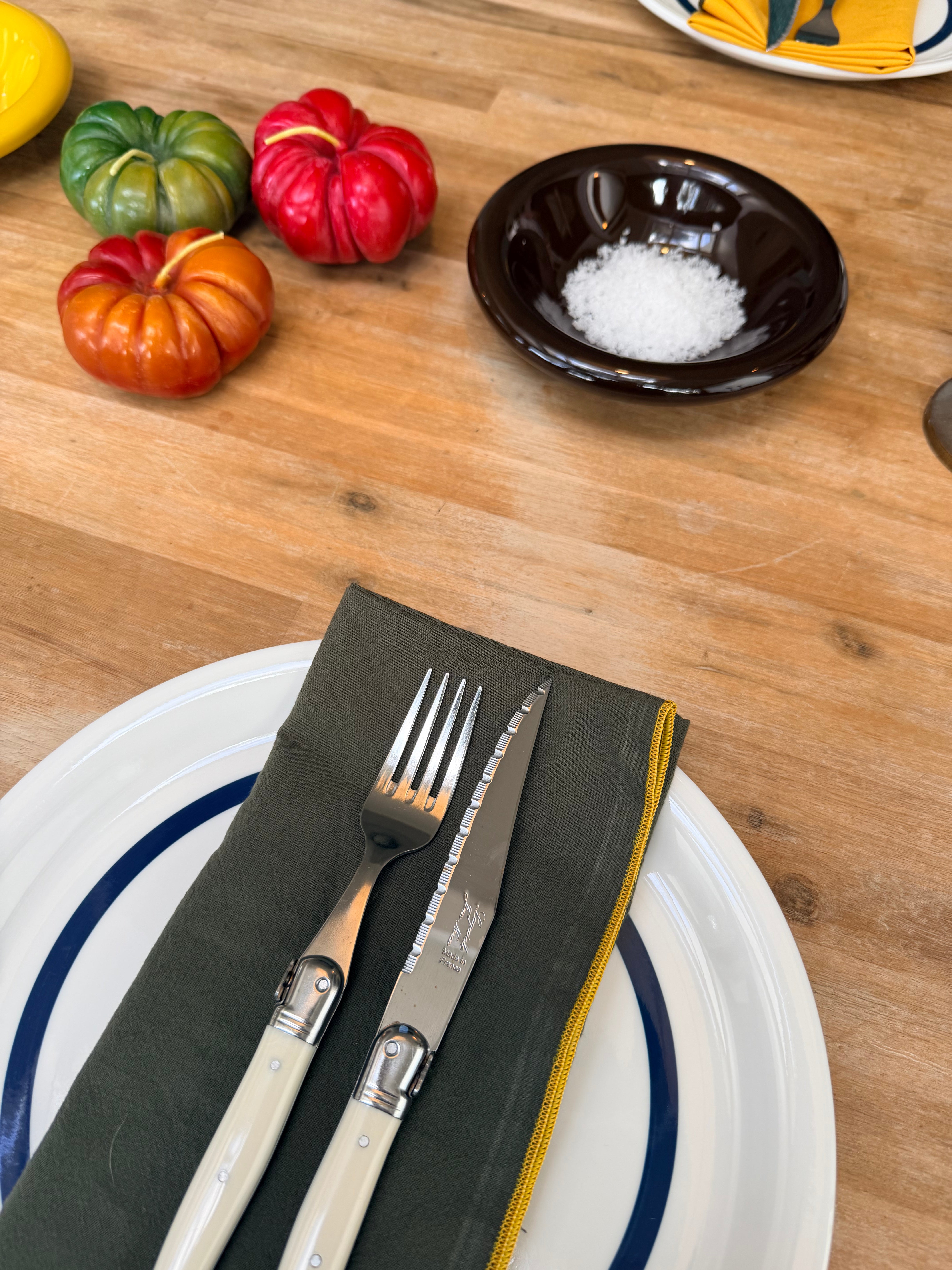 Hoi An Forest Green & Mustard Yellow Napkins