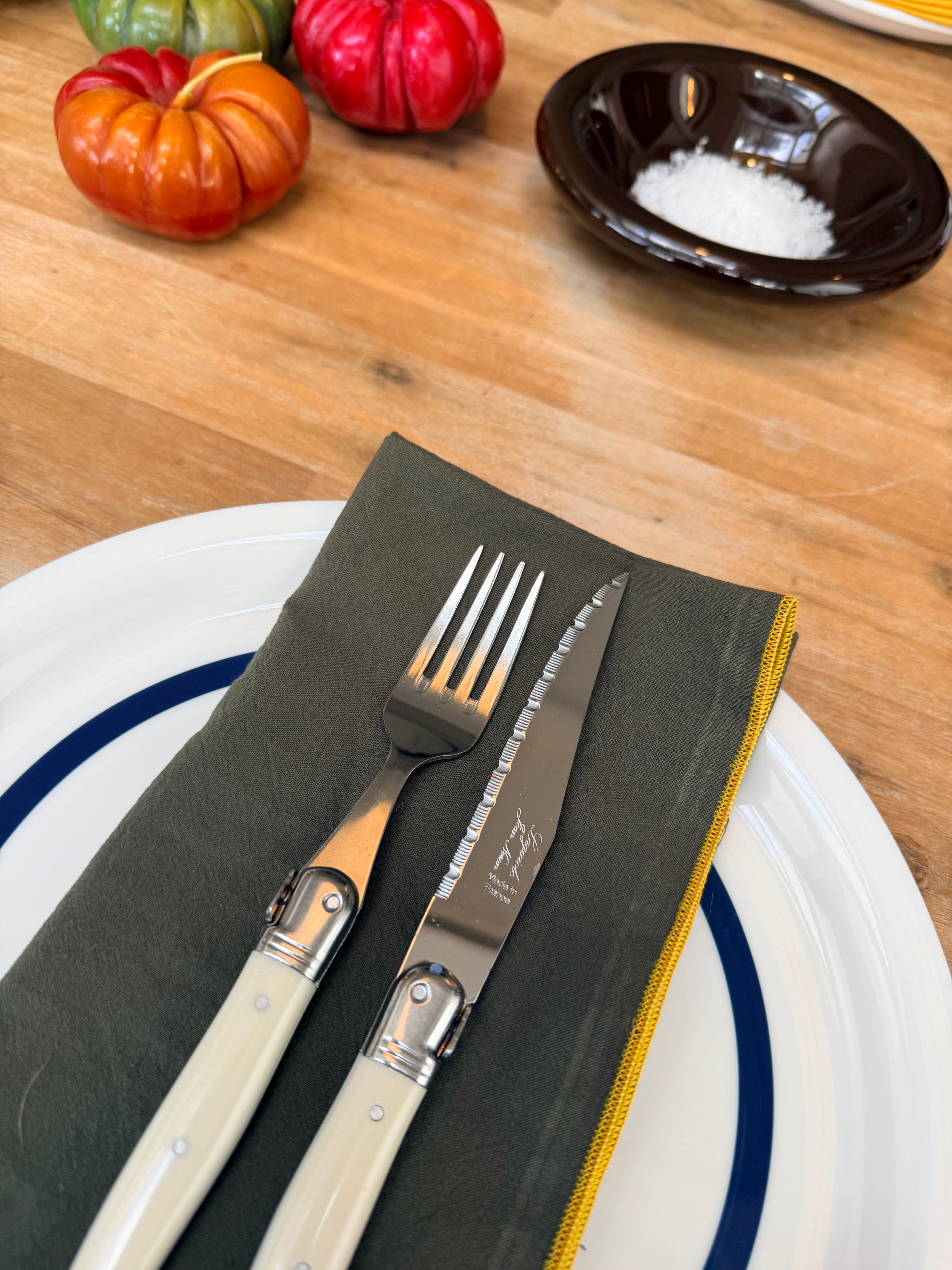 Hoi An Forest Green & Mustard Yellow Napkins