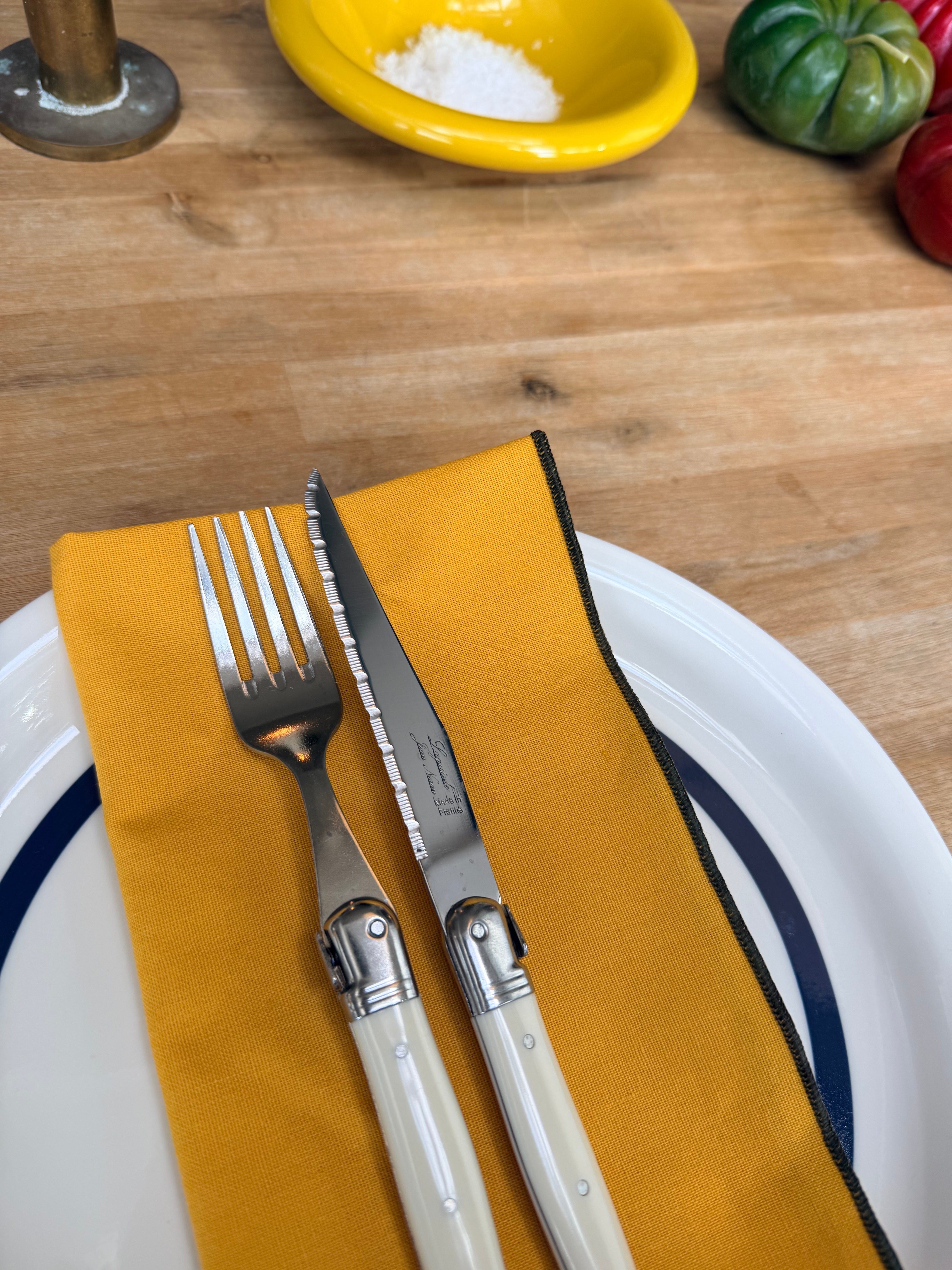 Hoi An Mustard Yellow & Forest Green Napkins