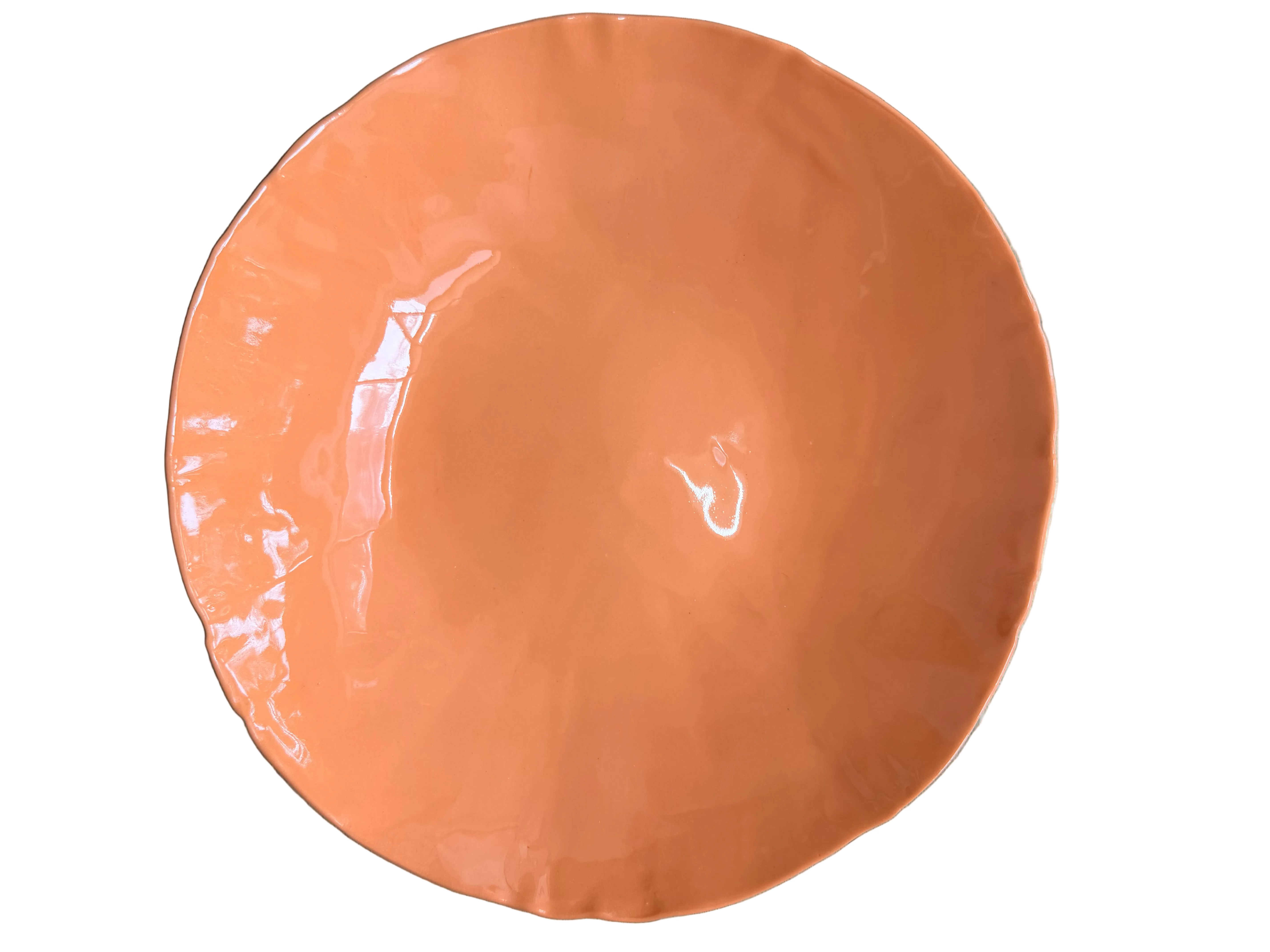 Cantaloupe glazed ceramic bowl