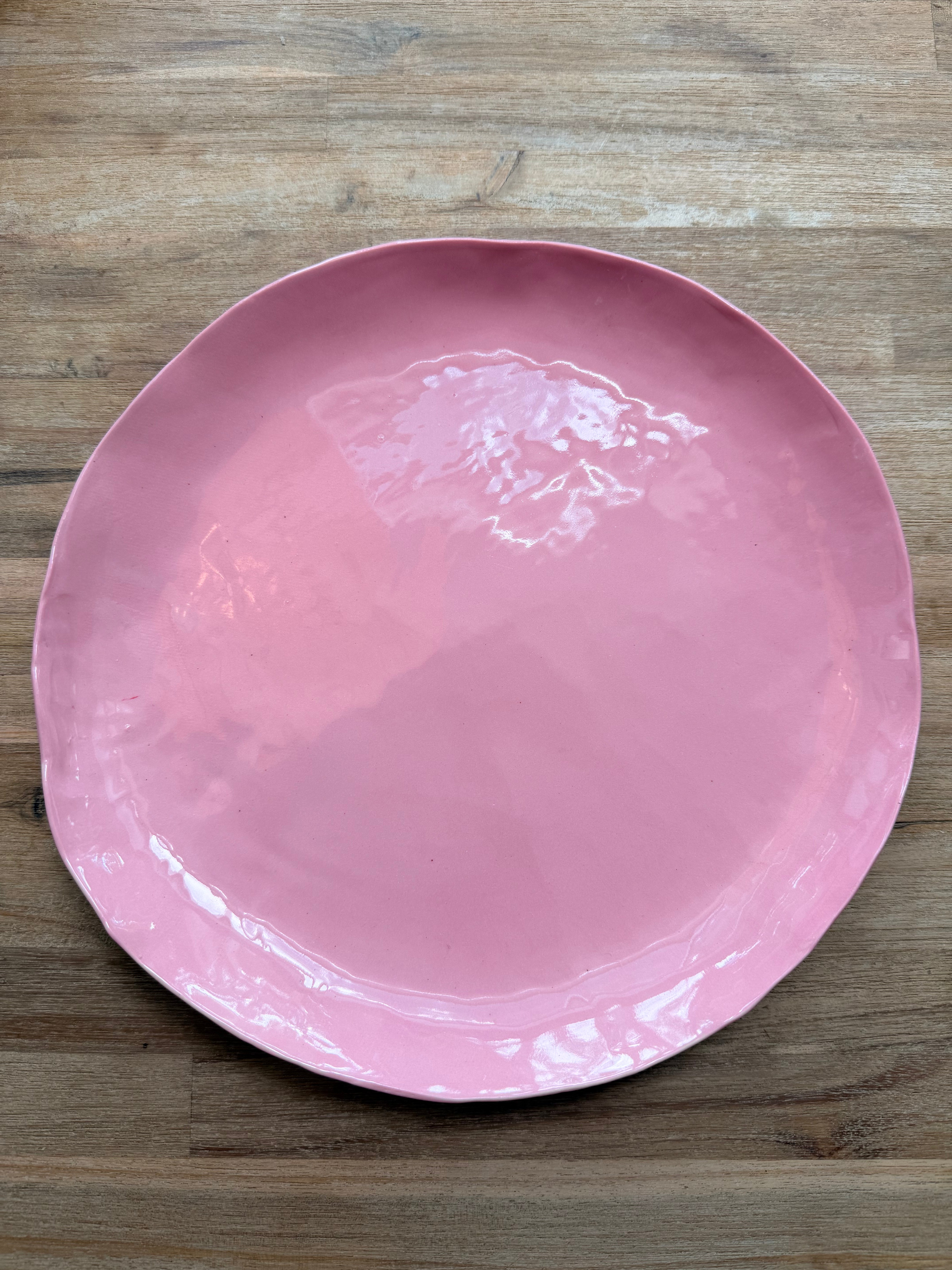 Coral Glazed Ceramic Plate