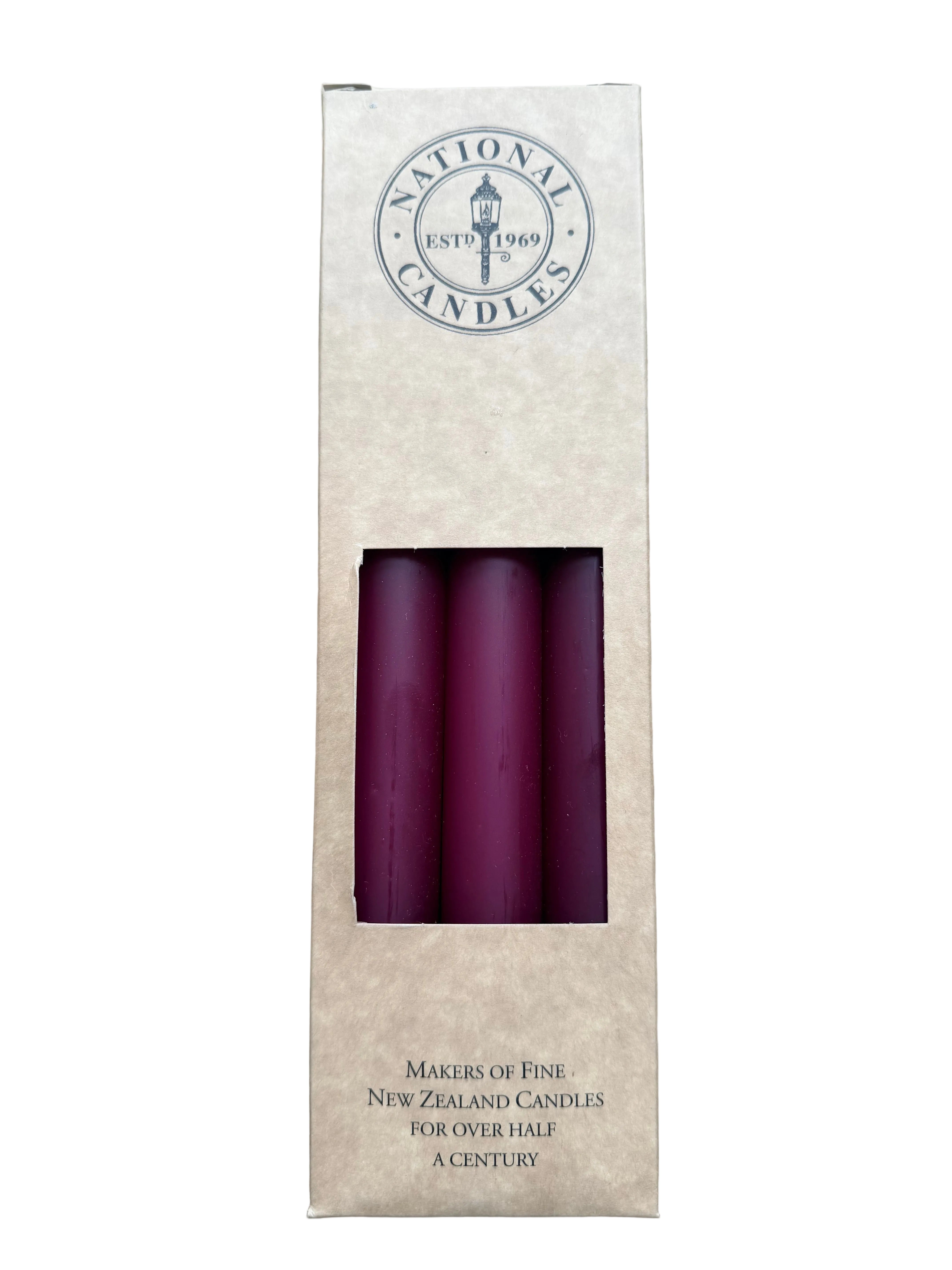 Burgundy Taper Candles