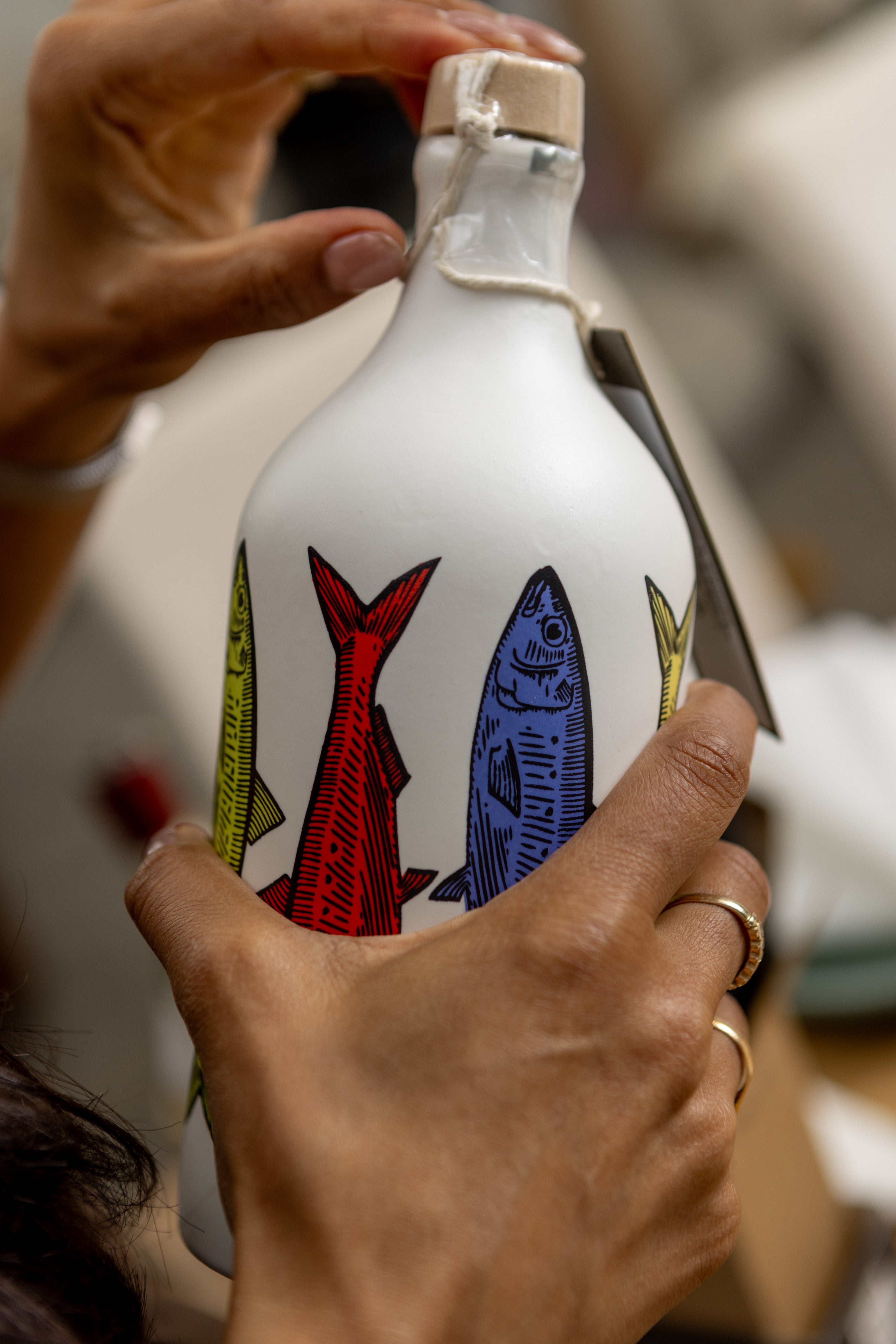 Fish Ceramic Olive Oil Bottle